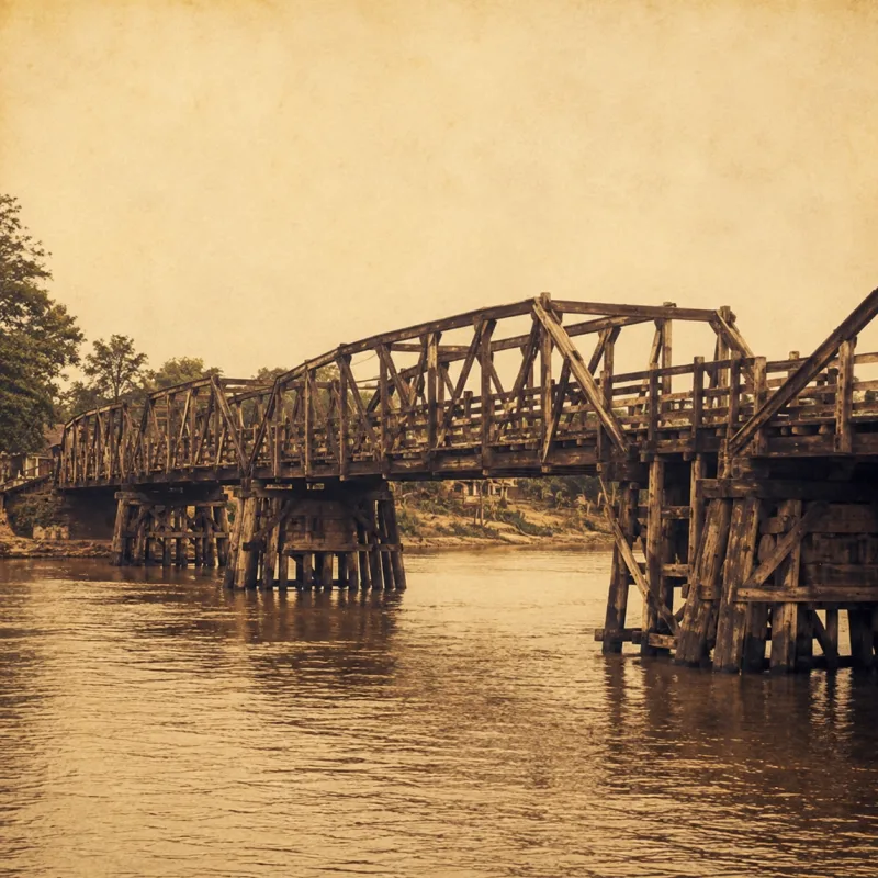 สะพานนวรัฐ ยุคแรก (ช่วงไม้สัก)